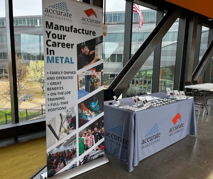 Accurate at a college fair in April, 2023