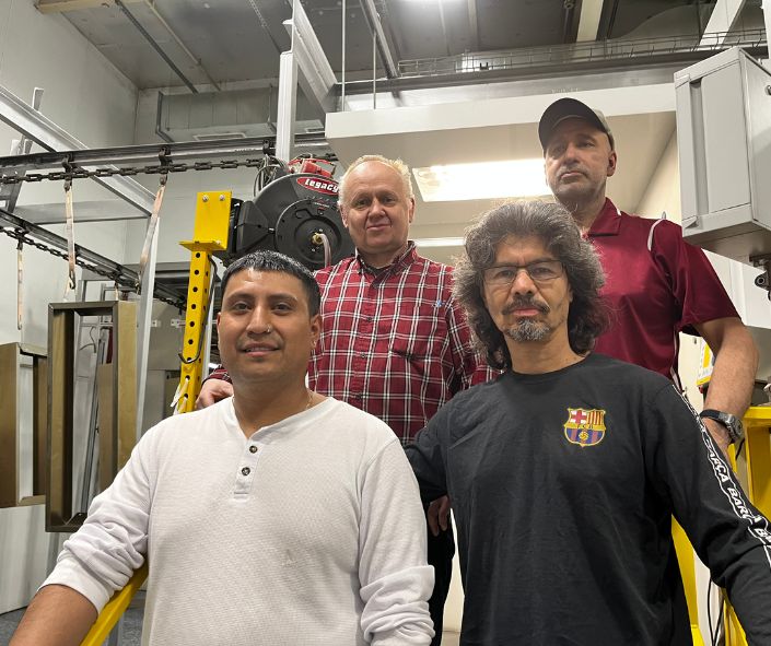 Powder Coating Team from Accurate Metal Fab. Cicero, IL