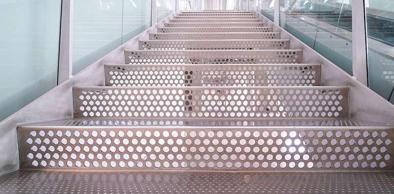 Perforated shop metal stairs