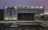 Custom Perforated Panels at Night, Texas 