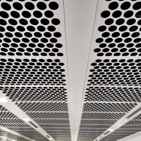 custom ceilings with perforated metal ceiling tiles