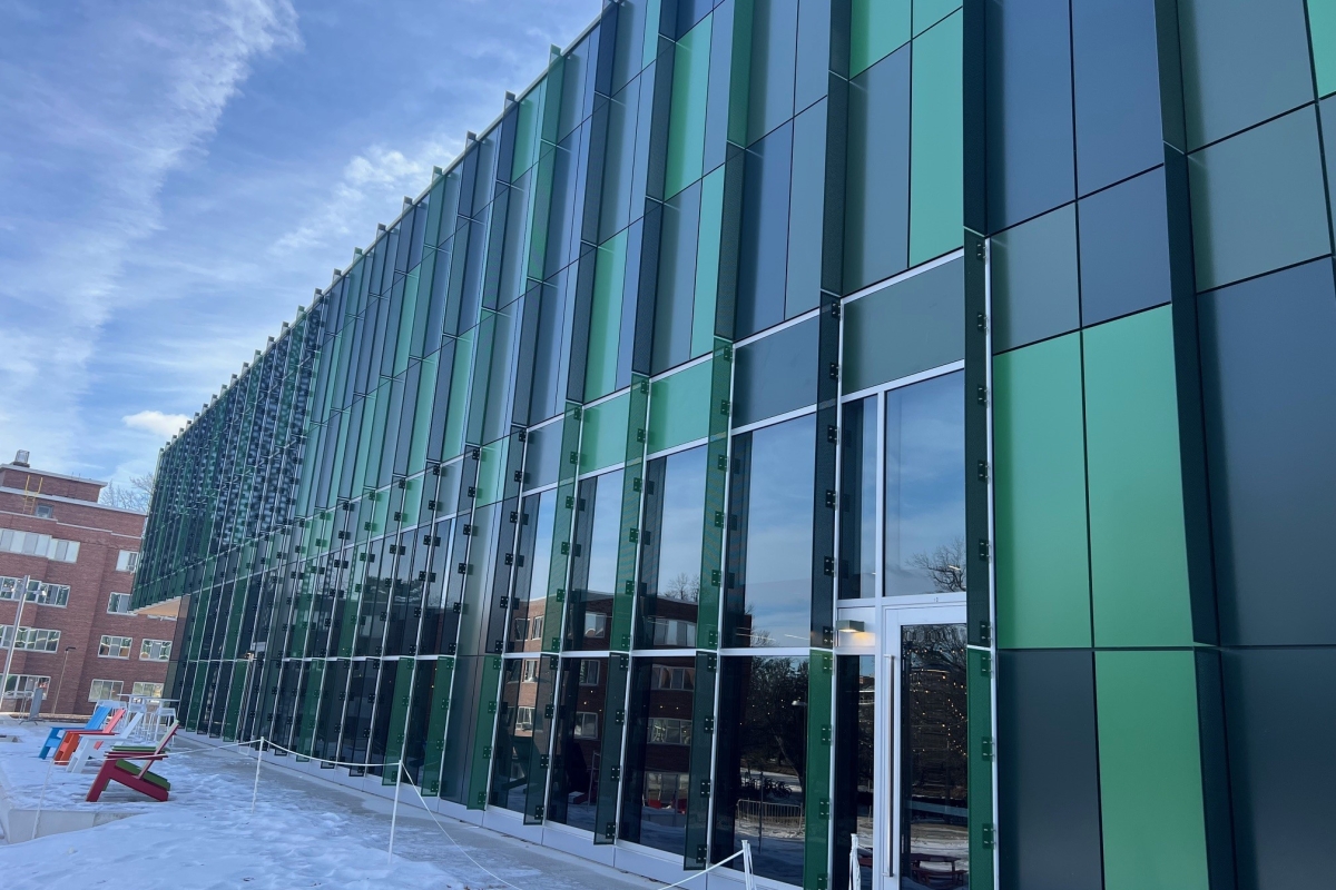 Perforated Sunshades, MSU Multicultural center, long shot