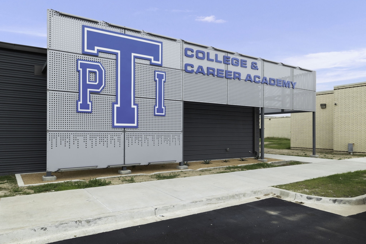 Custom Perforated Panels at Port Isabel High School