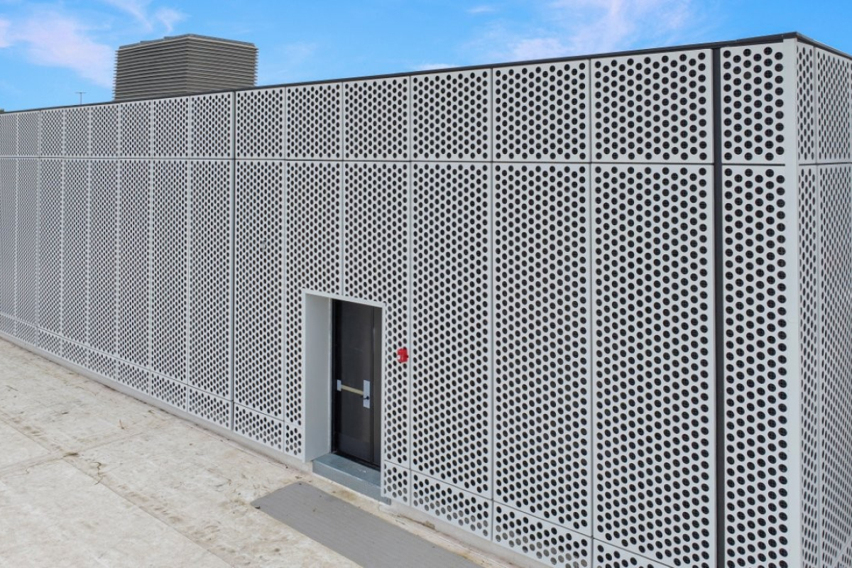 Perf metal on the roof of 2520 W Iles Ave