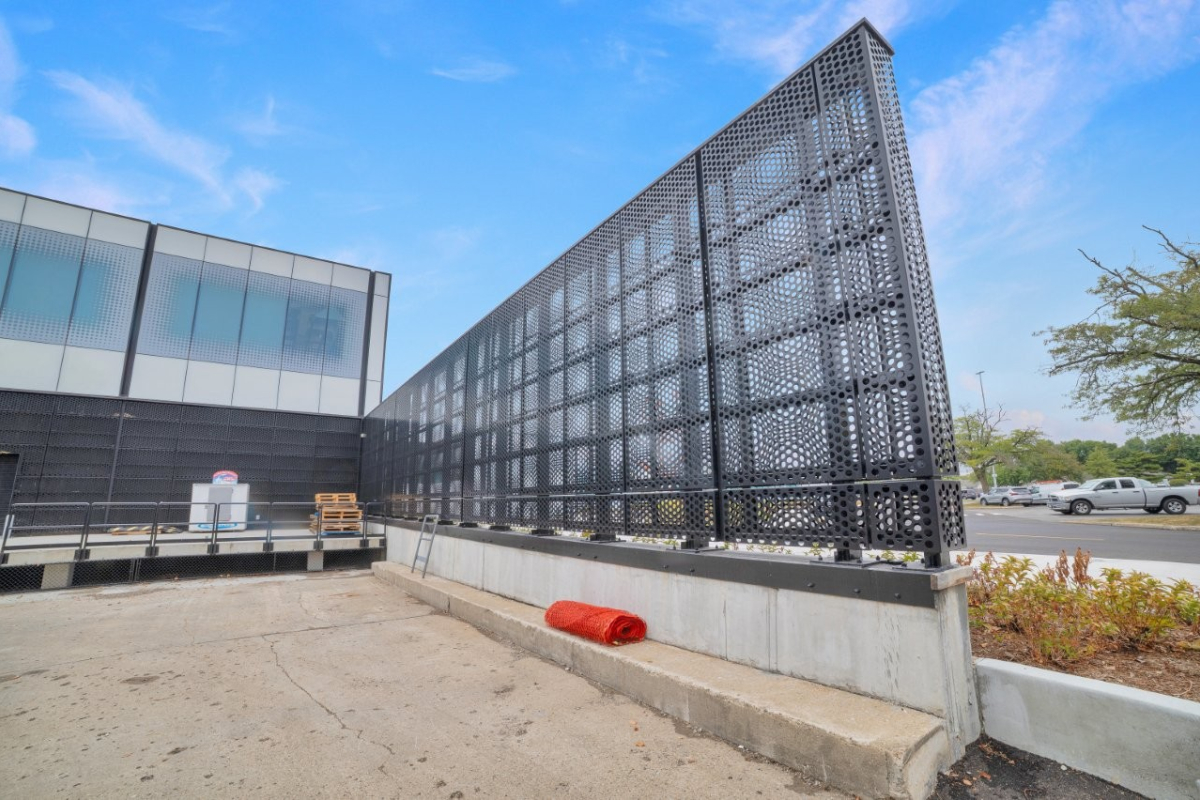 Loading dock and perf metal painted black