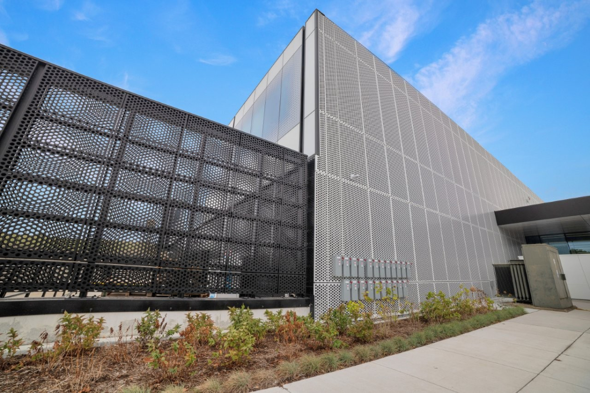 Perforated metal powder coated black and white