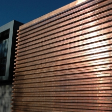 copper perforated facade