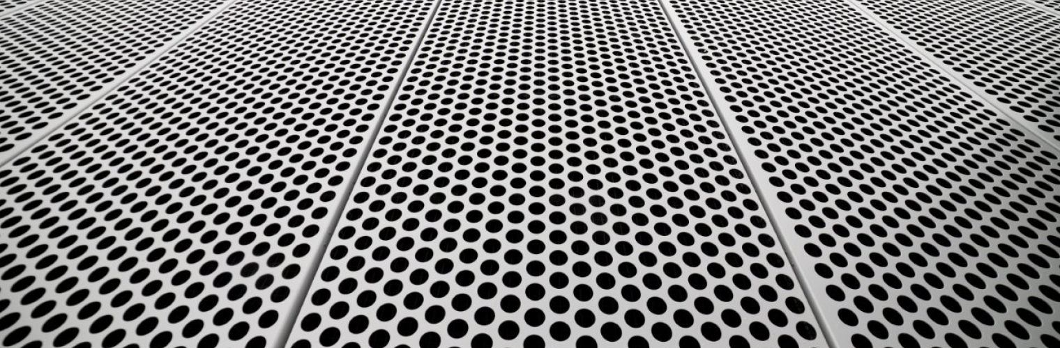 Looking up at perforated metal