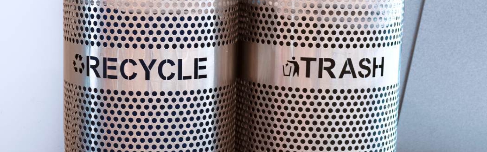 perforated metal trash bins