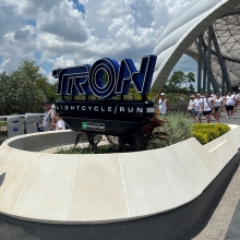 Tron's Lightcycle Run Signage
