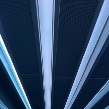 Perforated metal in the ceiling