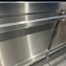 close up, perforated metal panels at the Magic Kingdom