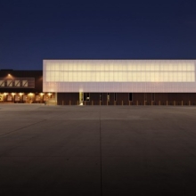 Exterior shot, perforated metal, Dollar General Distribution Center