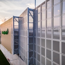 Aluminum Perforated Metal on a Parking Garage